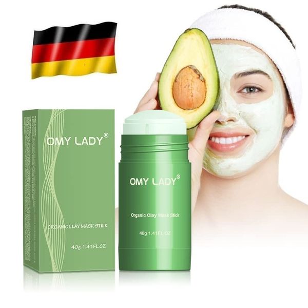 Grüntee Maske für Gesicht, Green Tea Cleansing Mask Stick, Oil Control, Mitesser-Entferner-Maske, Grüner Tee Reinigende Tonerde Stick für Die Hautpflege