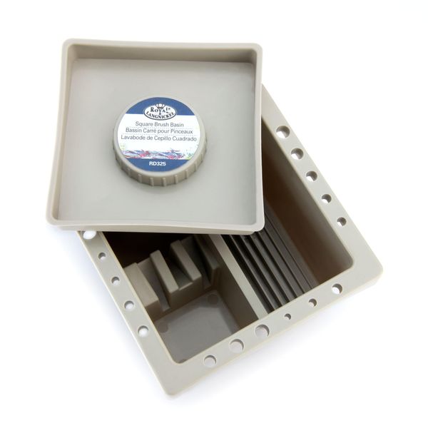 Royal & Langnickel Square Brush Basin, Brown, Large