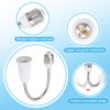 PATIKIL 15.7 Inch E26/E27 Light Socket Extender, 2 Pcs Flexible Bulb Socket Extension Adjustable Bulb Extender Adapter for Medium Screw Base Home Lamps, White
