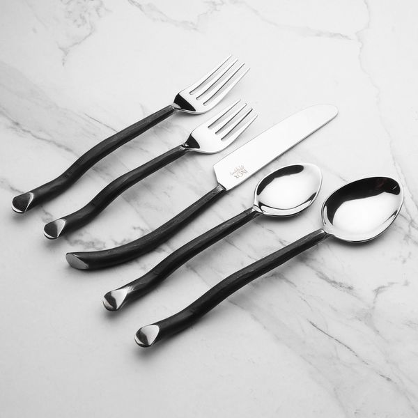 INOX Twig Flatware 5 Pc. Place Setting Black