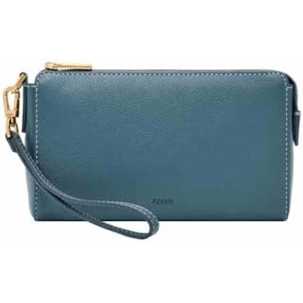 Fossil Women's Gift Accessory-Travel Wallet, Blue, Small