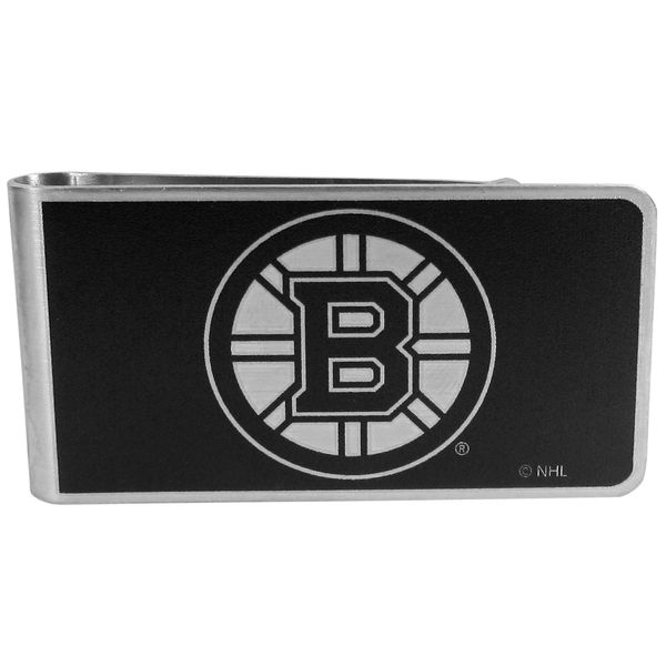 NHL Siskiyou Sports Mens Boston Bruins Black and Steel Money Clip One Size Black