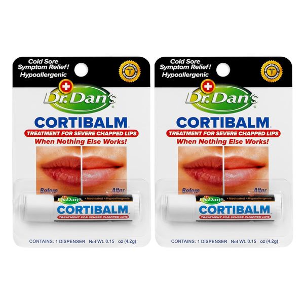 Cortibalm 2 Pack for Dry Cracked Lips - Healing Balm for All Ages