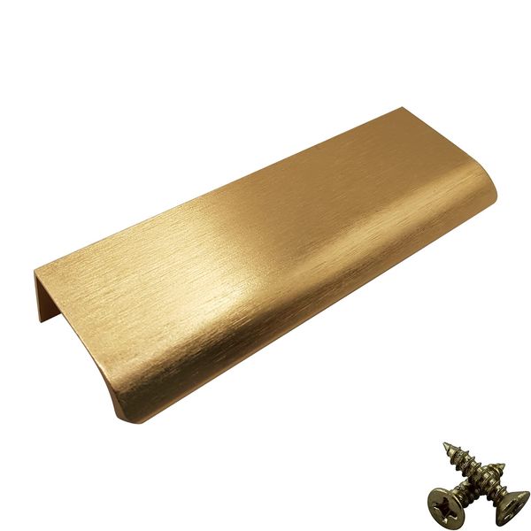 M4TEC Bar Kitchen Cabinet Door Handles Cupboards Drawers Bedroom Furniture Concealed Finger Edge Pull Handle Brushed Brass. VD3 Series: 64 mm