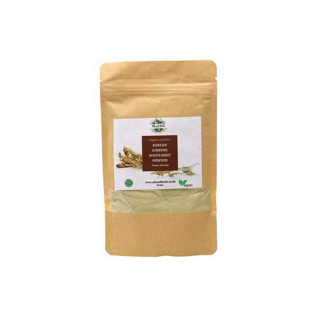 Oils and Herbs Uk Organic Korean Ginseng Root Powder - Panax Ginseng- 100% Pure and Natural (100)