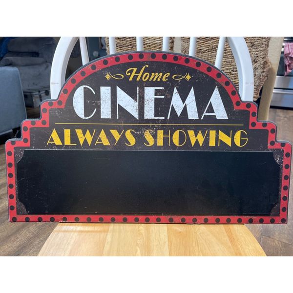 Home Cinema sign “Always showing”wall art decor old time style!