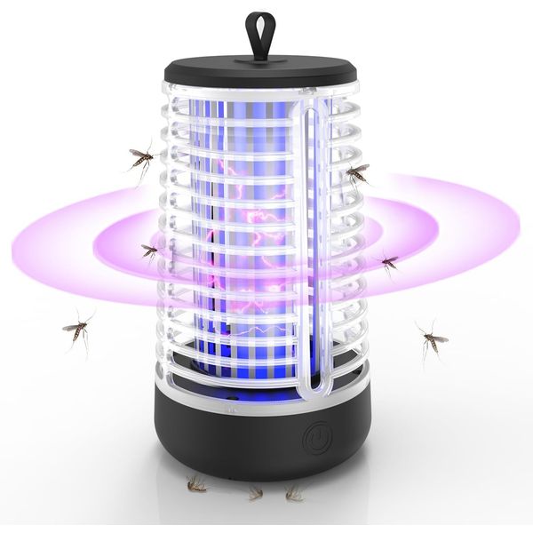 Bug Zapper Indoor, Electronic Mosquito Lamp, Fly Insect Trap for Home Bedroom Outdoor Camping, Mosquito Zapper with LED Light, Mosquito Killer, Fly Zapper Outdoor