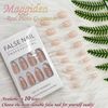 French False Nails, Press on Nails Medium Length, Acrylic White Pearl Stick on Nails, 24pcs Almond False Nails with Glue Elegant Ballerina Fake Nails for Women Girls (White Pearl)