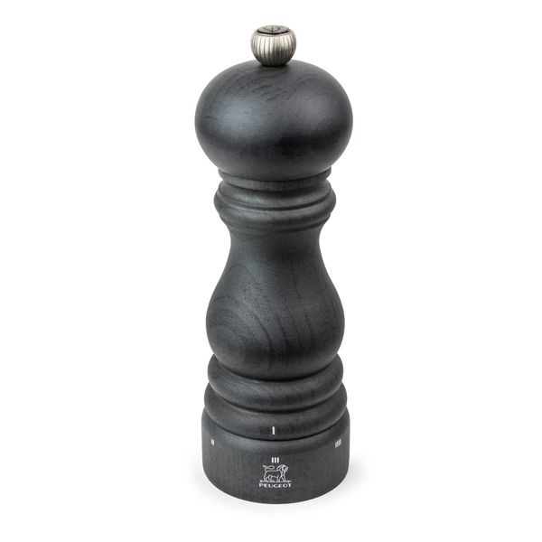 PEUGEOT - Paris u'Select 18 cm Pepper Mill - 6 Predefined Grind Settings - Made With PEFC Certified Wood - Made In France - Graphite Colour