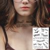 Inateannal 6 Sheets Black Tiny Temporary Tattoos for Women Personalized Neck Tattoo Stickers Sexy Body Transfers Fake Tattoo for Festival Beach Party