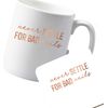 Flox Creative Ceramic Mug and Coaster Rose Gold Never Settle for Bad Nails Both Sides