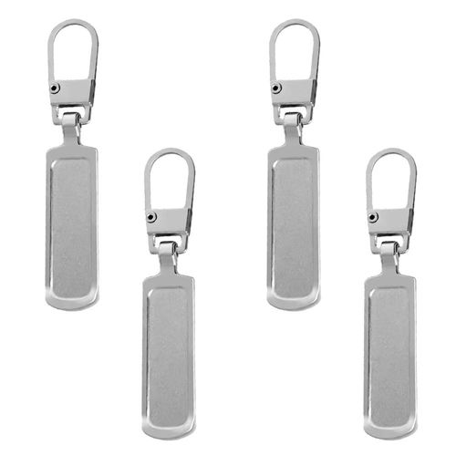 Spare Zipper Pull, 4 Piece Metal Zipper Pull, Removable Metal Zipper Pull Tabs, Zipper Pulls Replacement, for Purse, Clothes, Jeans, Suitcase, Luggage