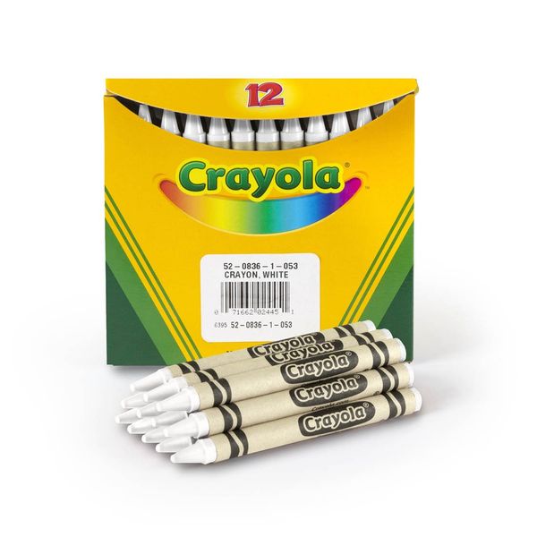 Crayola Crayons, White, Single Color Crayon Refill, 12 Count Bulk Crayons, School Supplies