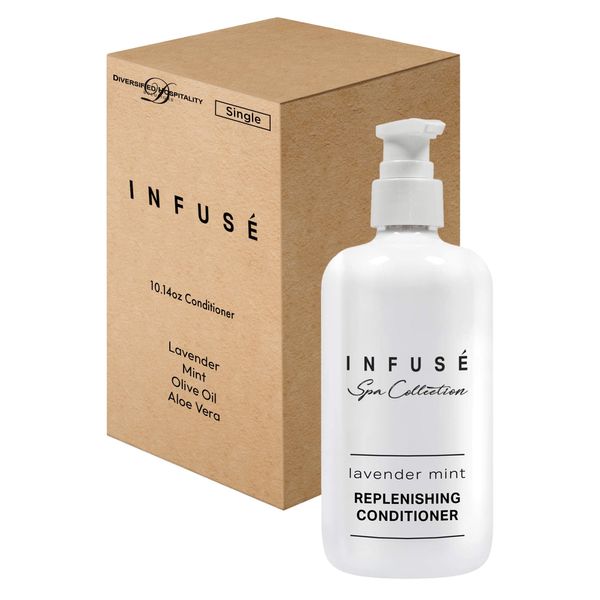 Terra Pure Infuse Lavender Mint Conditioner | Spa Collection | Hotel Amenities in Pump Bottle | 10.14 oz. / 300 ml (Single Bottle)