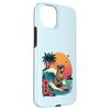 Surfing Capybara Retro Sunset Beach Ocean Wave Summer Vibes Case for iPhone 15 Plus