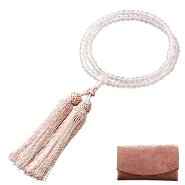 Fighters 仏壇 is, Wrinkle Mala 臨済宗 Rose Quartz 2 Colors Tassels (for Women) Officially Licensed AAA [Mala Bag Set] SW – 106 Kyoto 念珠