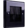 Single Gang Brush Wall - Plate Designed to Hide Cable Entry Points in The Wall (Black)