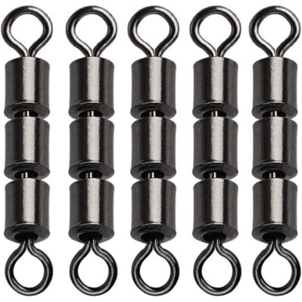 30pcs High Speed 3 Roller Swivels 3 Bead Rolling Chain Swivel Fishing Tackle Con