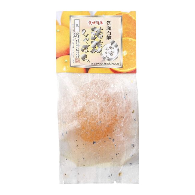 Konnyaku Shabon, Ehimeido Go Konjac Shabon, Honey Mandarin, 2.8 oz (80 g), Soap, Facial Cleansing Soap, Hyaluronic Acid Formulated (Additive-Free, Crisp Glossy, Platinum Foil & Unshuukan Fruit Water), For Dry and Sensitive Skin