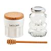 Mud Pie Circa Jam and Honey Jar Set, White, 3" x 3" dia