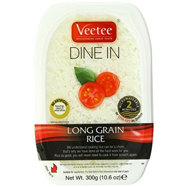 Veetee Long Grain Rice - 2 Minute Rice Microwavable Meals - Instant Rice Meals Ready to Eat Gluten Free Precooked Rice - 10.6oz, Pack Of 6