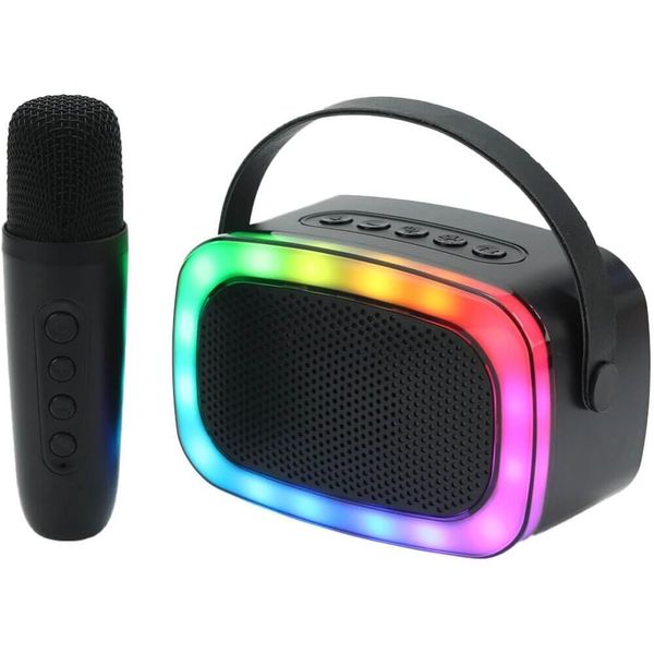 Supersonic Mini Bluetooth Karaoke Portable Speaker w/ Microphone (Black)