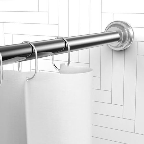 Tension Shower Curtain Rod-34 to 64 Inches, Adjustable Shower Curtain 34-64