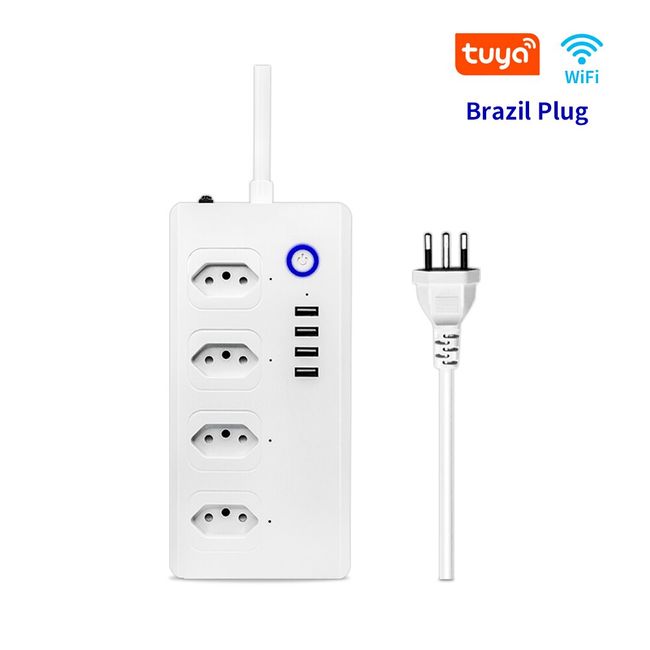 WiFi Smart Power Strip Brazil Outlets ZigBee Plug Type-N Plug with