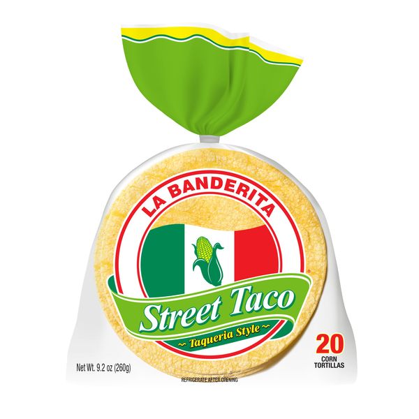 La Banderita® Street Taco | 4" Yellow Corn Tortillas | 9.2 oz.| 20 Count (Pack of 6)