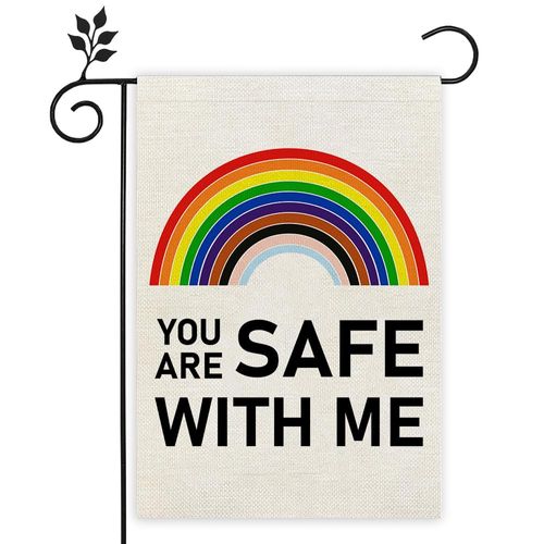 Pride Decorations Colorful Heart Garden Flag Gay Banner LGBT Rainbow Pride Decorations for Home