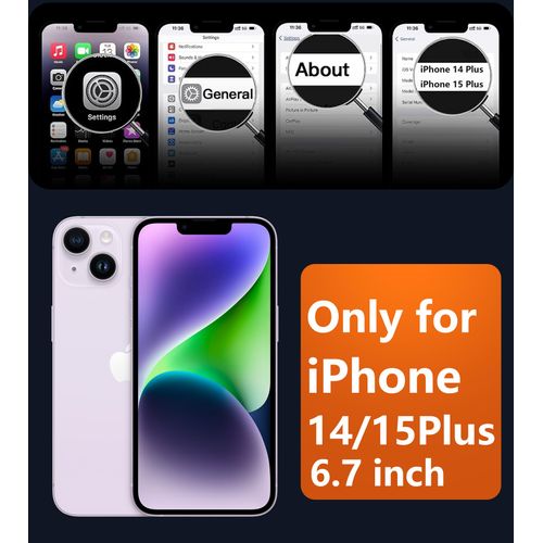 FNTCASE for iPhone 14 Plus Case: for iPhone 15 Plus Magnetic Matte Textured Military Grade Drop Protection Translucent Cell Phone Cover - Slim Shockproof Protective Bumper Phonecase