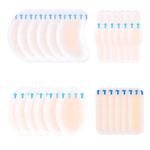 24 Pcs Invisible Gel Blister Plasters Bandages Waterproof Blister Cushion Pads for Feet,Toes,Fingers,Heels Protector and Guard Skin