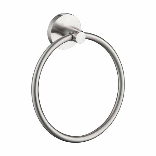 KIBI Circular Bathroom Hand Towel Ring | Wall Mounted Solid Brass Towel Holder for Bathroom and Kitchen | Space-Saving, Rust-Resistant Towel Rack with Brushed Nickel Finish (KBA1406)