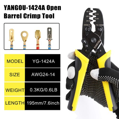 Yangoutool Molex Crimp Tool: Versatile for Molex, Delphi, AMP/Tyco, Harley, PC/Computer, Automotive Use, 24-14 AWG, Model 1424A