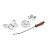 Fox Run Rosette Iron Set With Handle, Cast-Aluminum, Butterfly, Flower, and Card Suits