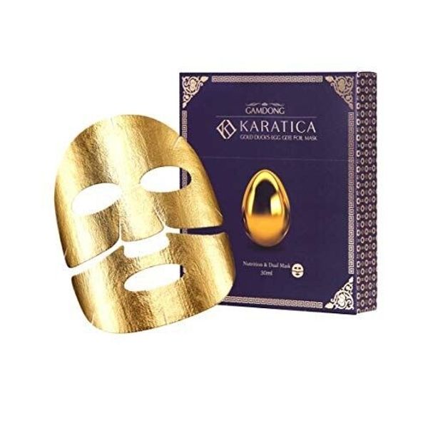 KARATICA 5Pk 24K Gold Duck’s Egg Foil Sheet Face Masks Contains 30ml Anti-Aging