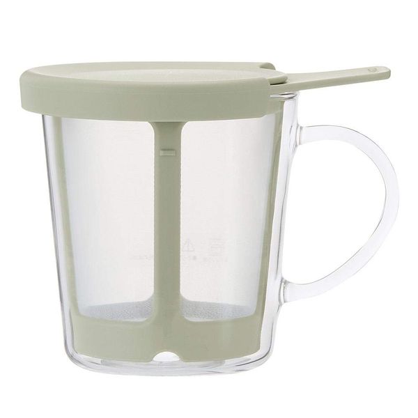 HARIO OCT-1-SG One Cup Tea Maker, 6.9 fl oz (170 ml), Smoky Green