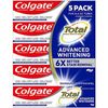 Colgate Total Advanced Whitening Toothpaste, 6.4 oz, 5-Pack | Vegan | Gluten Fre