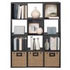 12 Cube Storage Open Shelf Bookcase Display Compartments Organizer Cabinet Black