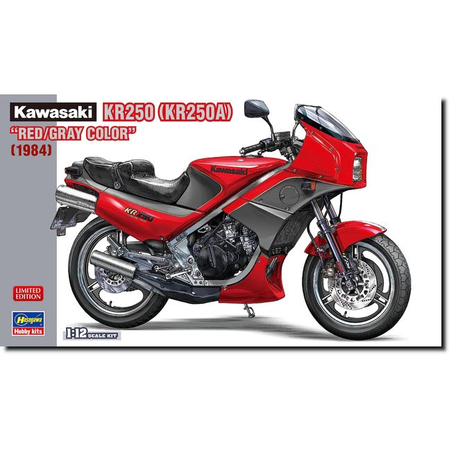 Hasegawa 21751 1/12 Kawasaki KR250 (KR250A) Red/Gray Color Plastic Model