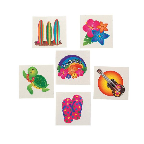 Fun Express Tropical Glitter Tattoos (6 Dozen)