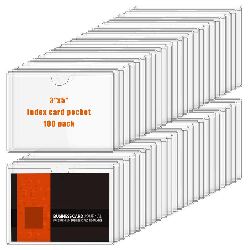3x5 index card sleeves SHANGRLA Clear for A5 Binders, 50 Pack, 200 Pockets making them a pleasure to handle 3X5 Lined Index Cards, 100