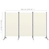 CHARMMA 3-Panel Room Divider Cream White 102.4"x70.9"