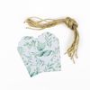 Green Leaves Printed Gift Tags - Foliage Rectangular Shaped Eco-Friendly Recycled Card Present Tags 10 Pack