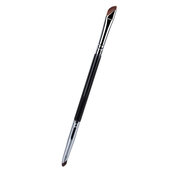 Samcos Eyeliner Brush, Double End, Makeup Brush, Skin-friendly, High-grade Fiber Hair, Extra Fine, Diagonal Brush, Mini Brush, Easy to Use, Teardrop Bag, Brush, Eyeliner, Makeup Tool