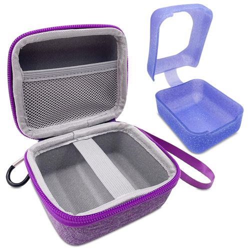 Hard Carrying Case and Silicone Skin Cover for Bitzee Interactive Toy Digital Pet with 15 Animals Virtual Electronic Pets, Compatible Accessories for Bitzee 3D Interactive Toy Electronic Pets (Purple)