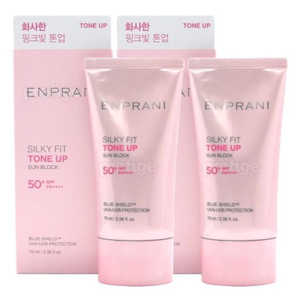 ENPRANI Silky Fit Sunblock 70ml+70ml Pink Tone Up Sun Cream