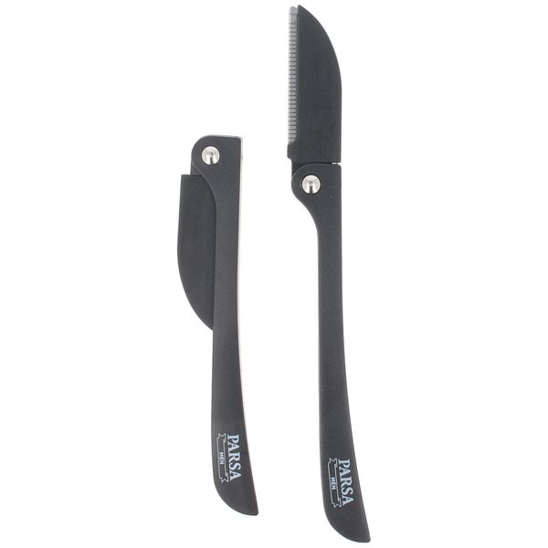 PARSA Men Hair and Beard Knife, Set of 2 Folding Razors Made of Japanese Stainless Steel, Razor for Trimming the Beard - Barber Knife