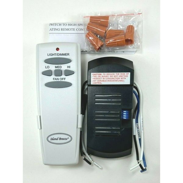 Island Breeze Ceiling Fan Remote Control and Receiver Complete Kit for AC fans