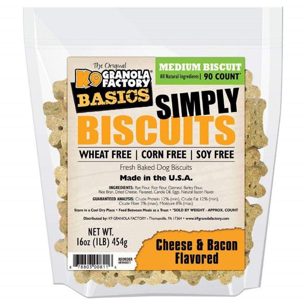 K9 Granola Factory Simply Biscuits With Cheese And Bacon, Medium
